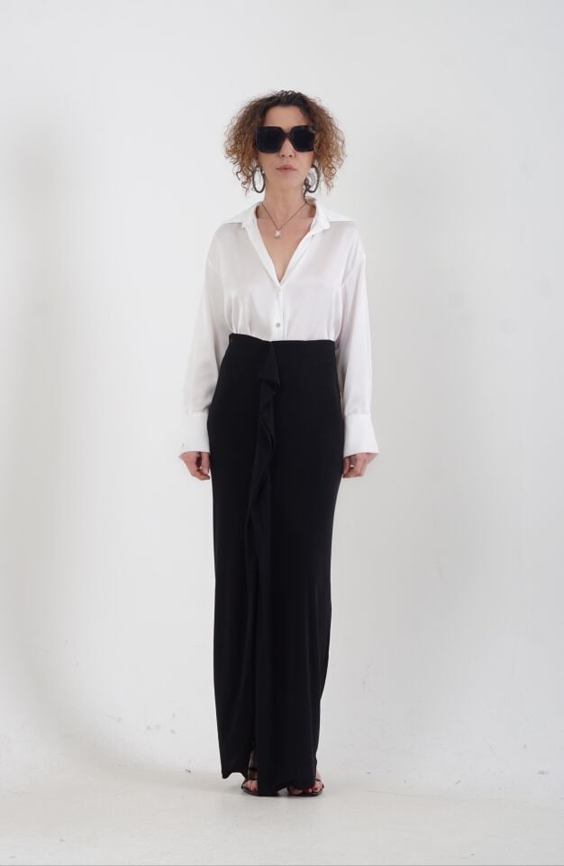 Beyaz Basic Saten Gömlek