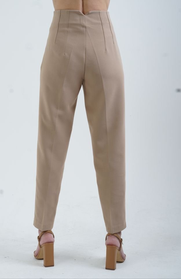 Önü Flatolu Pantolon CAMEL - M