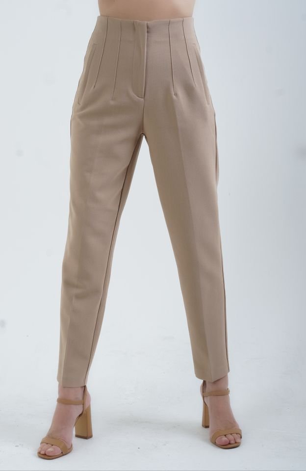 Önü Flatolu Pantolon CAMEL - S