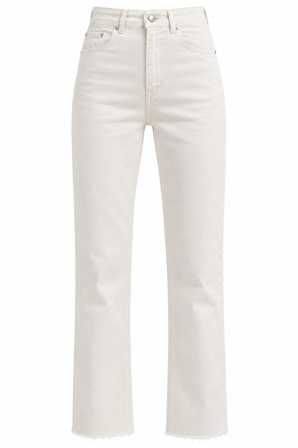 Bej Paçası Dikişsiz Mom Fit Jean Pantolon