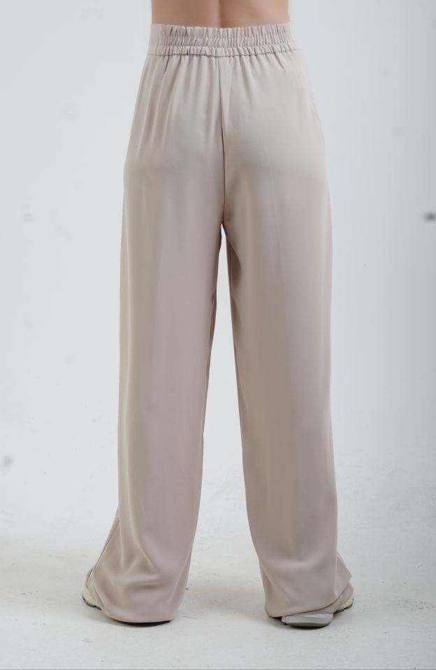 Bej Geniş Paça Pantolon