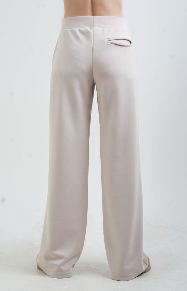 Bej Fermuarlı Modal Sweatshirt Pantolon Takım