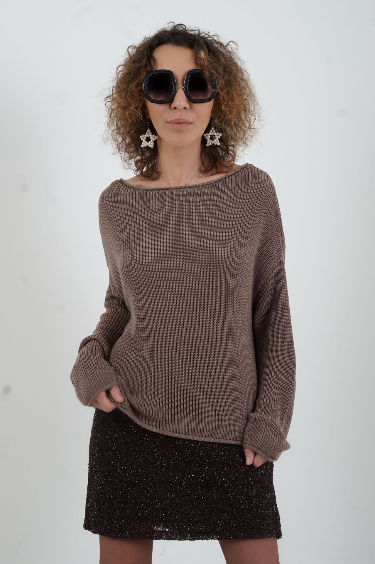 Vizon Kayık Yaka Basic Triko Kazak