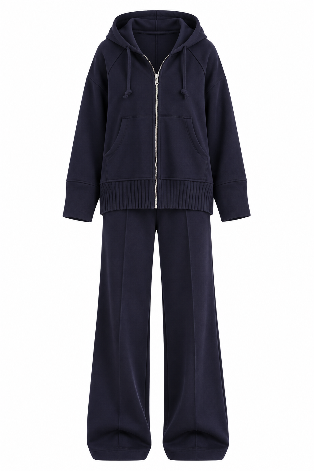 Lacivert Fermuarlı Modal Sweatshirt Pantolon Takım