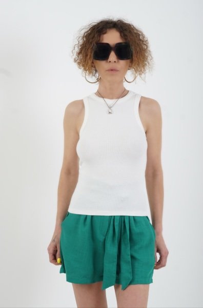 Beyaz Sıfır Kol Atlet