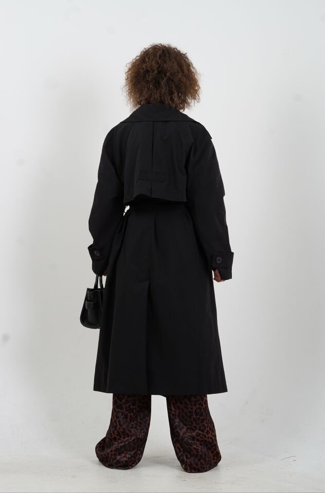 Siyah Kuşaklı Trençkot