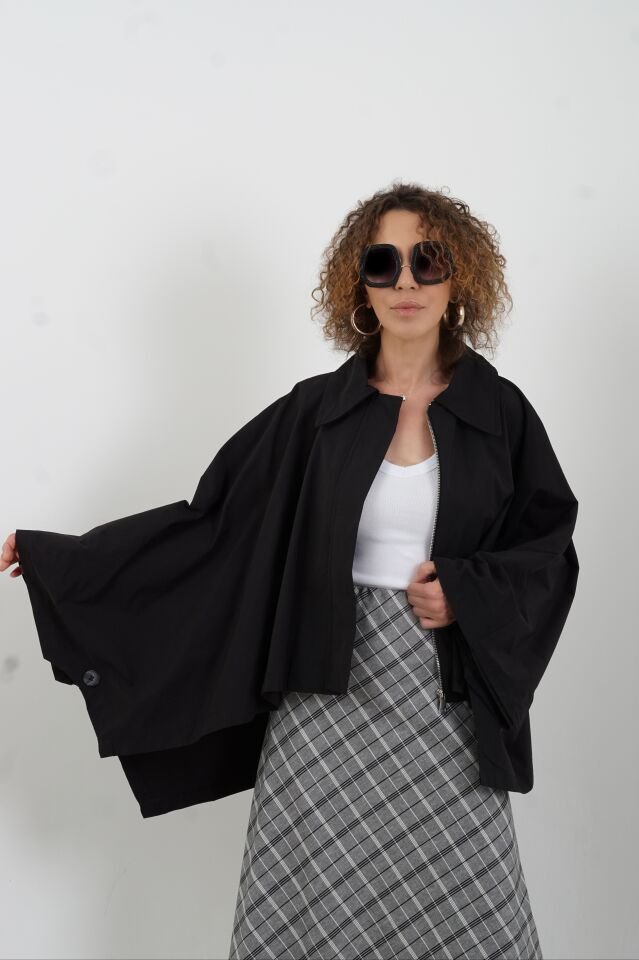 Siyah Pelerin Trench