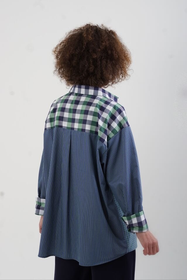 Yeşil Mix Kareli Gömlek