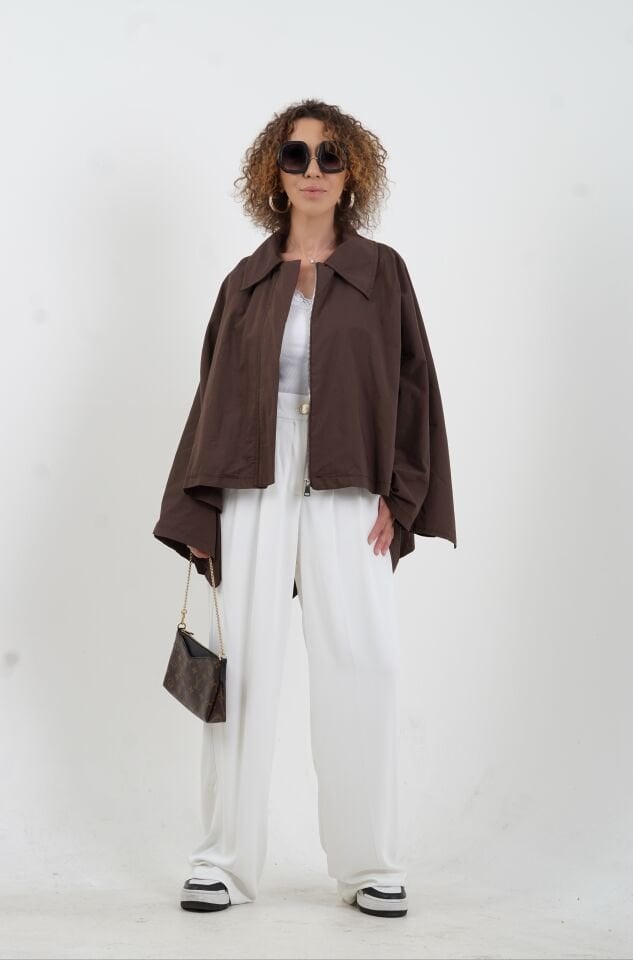 Kahve Pelerin Trench