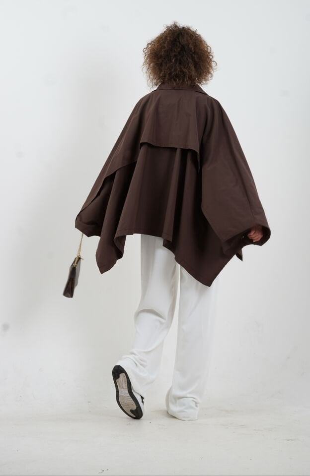 Kahve Pelerin Trench
