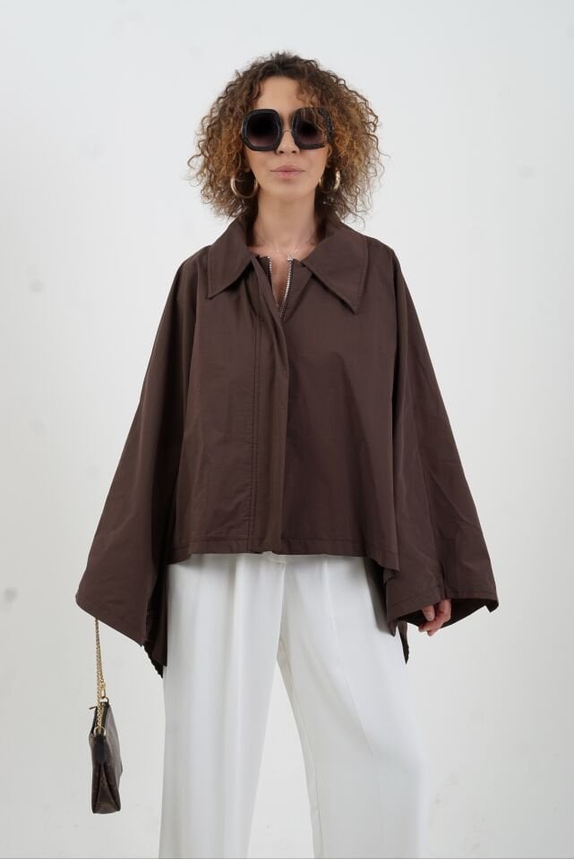 Kahve Pelerin Trench