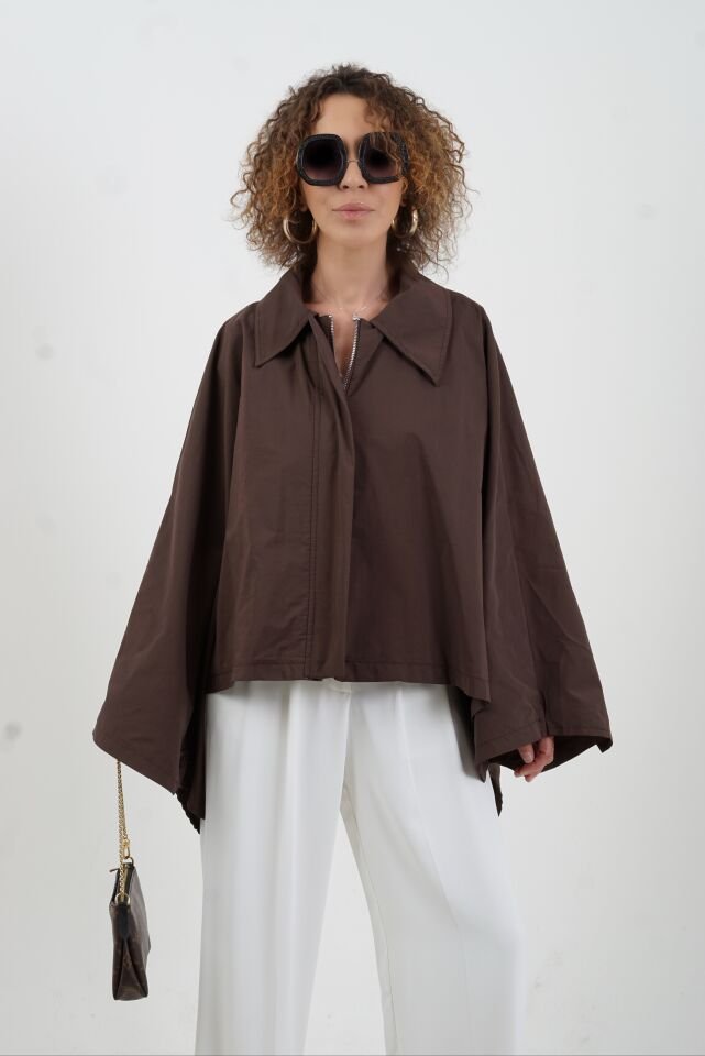 Kahve Pelerin Trench