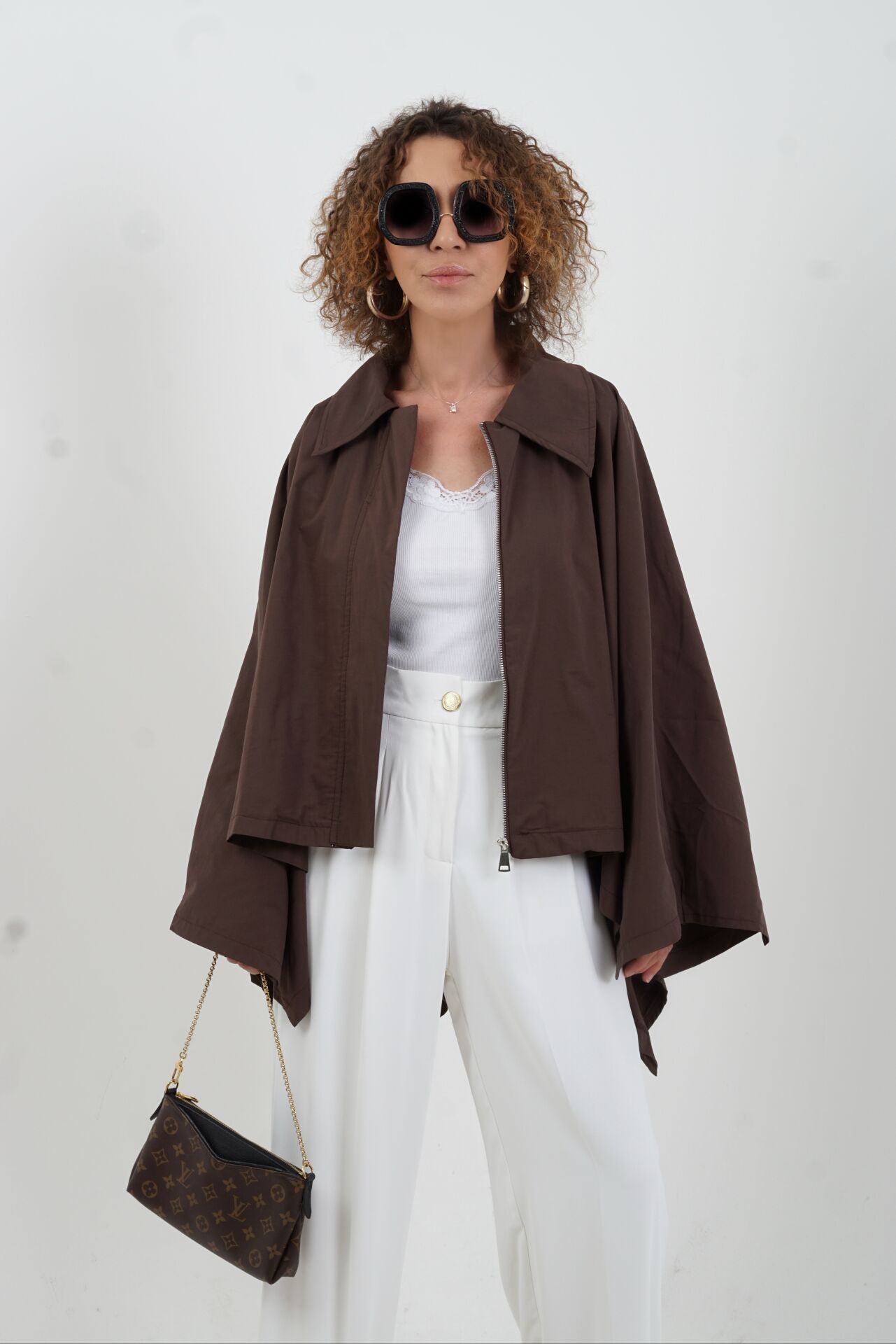 Kahve Pelerin Trench