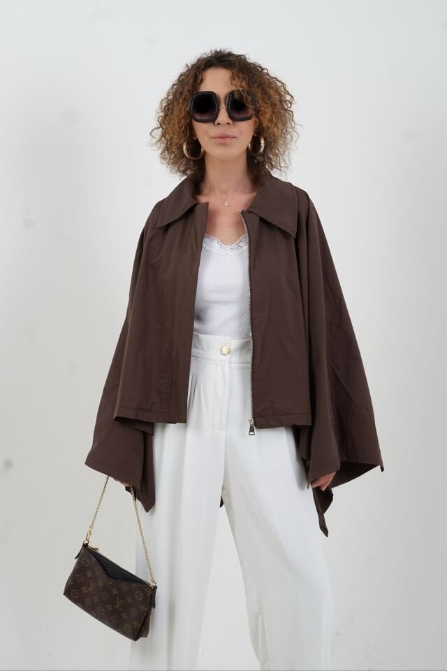 Kahve Pelerin Trench