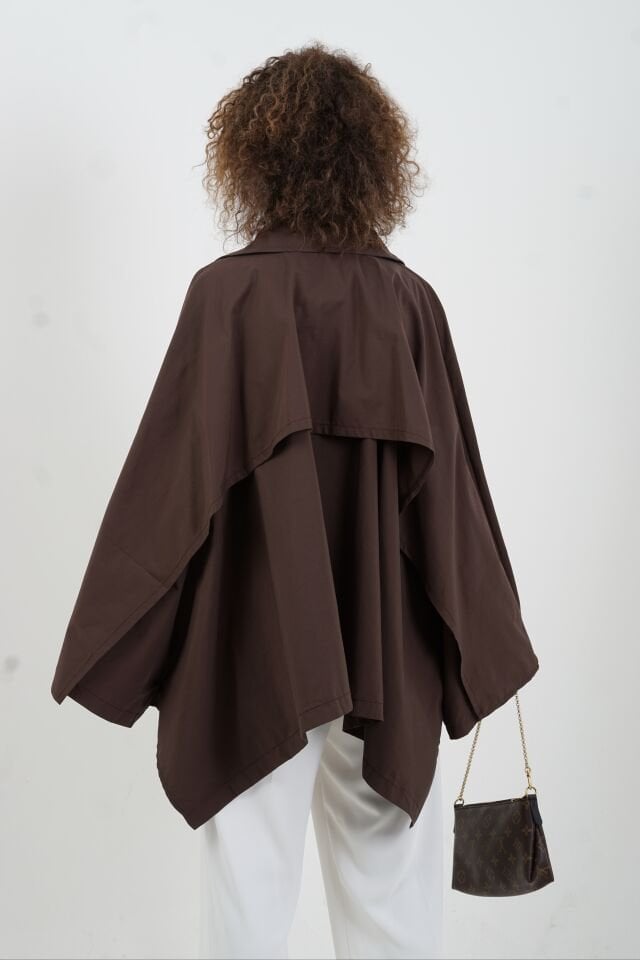 Kahve Pelerin Trench