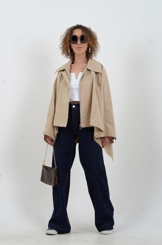 Bej Pelerin Trench