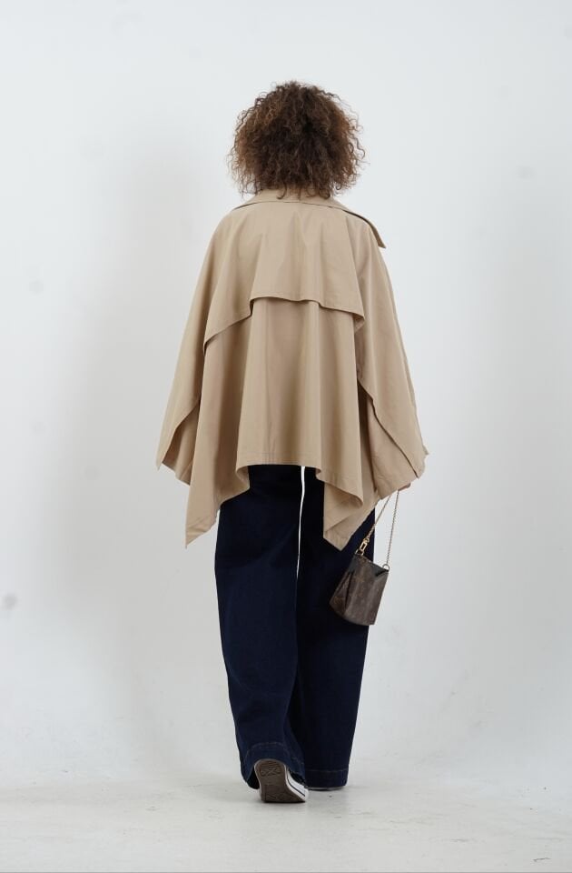 Bej Pelerin Trench