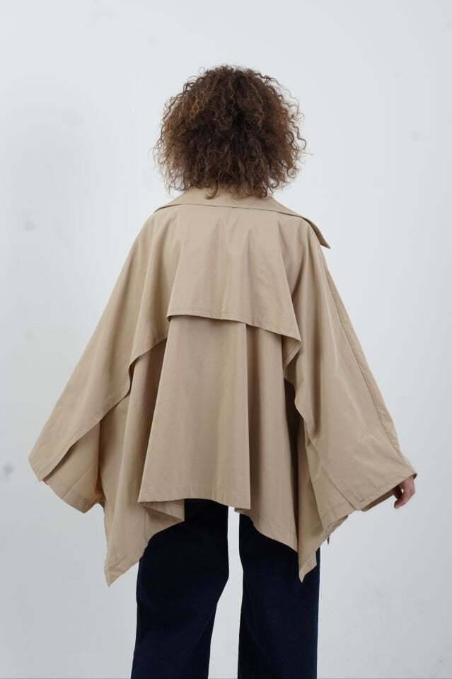 Bej Pelerin Trench