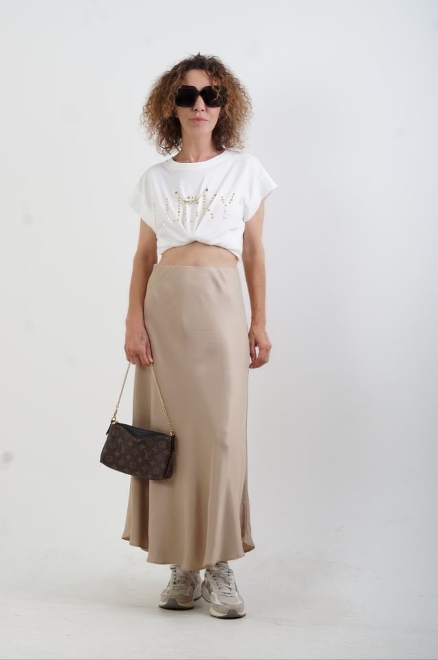 Gold Saten Verev Etek