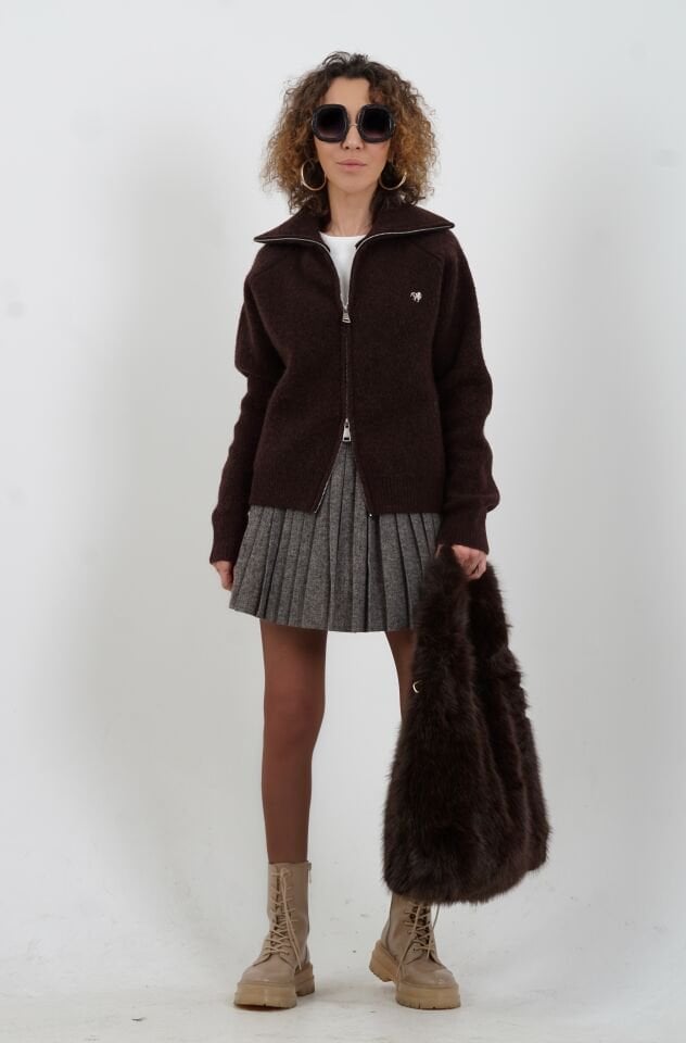 Kahve Kürk Görünümlü Büyük Boy Çanta