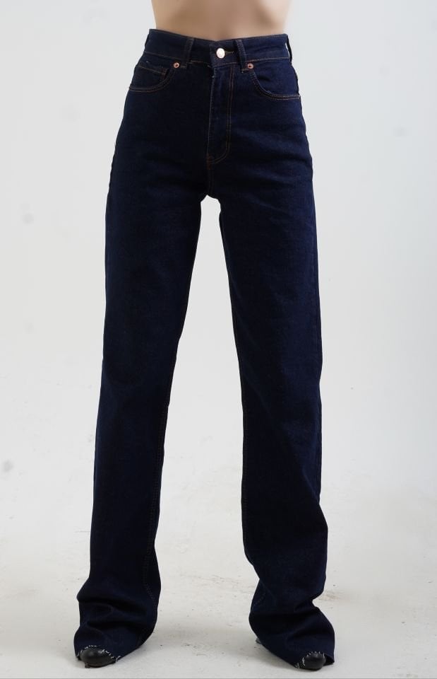 Lacivert Straight Fit Jean Pantolon