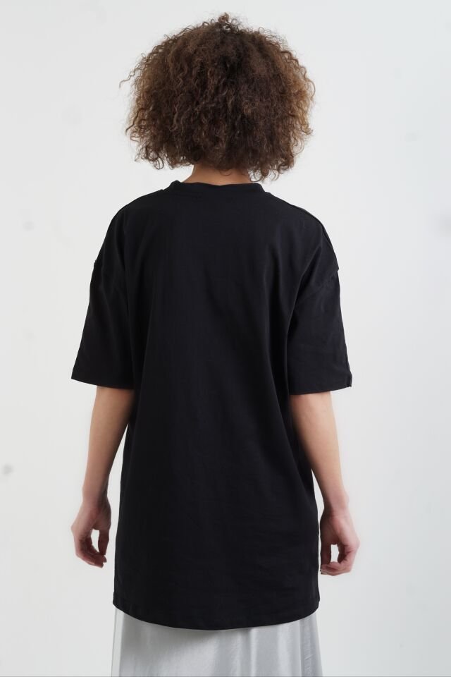 Siyah Fiona Oversize Tshirt
