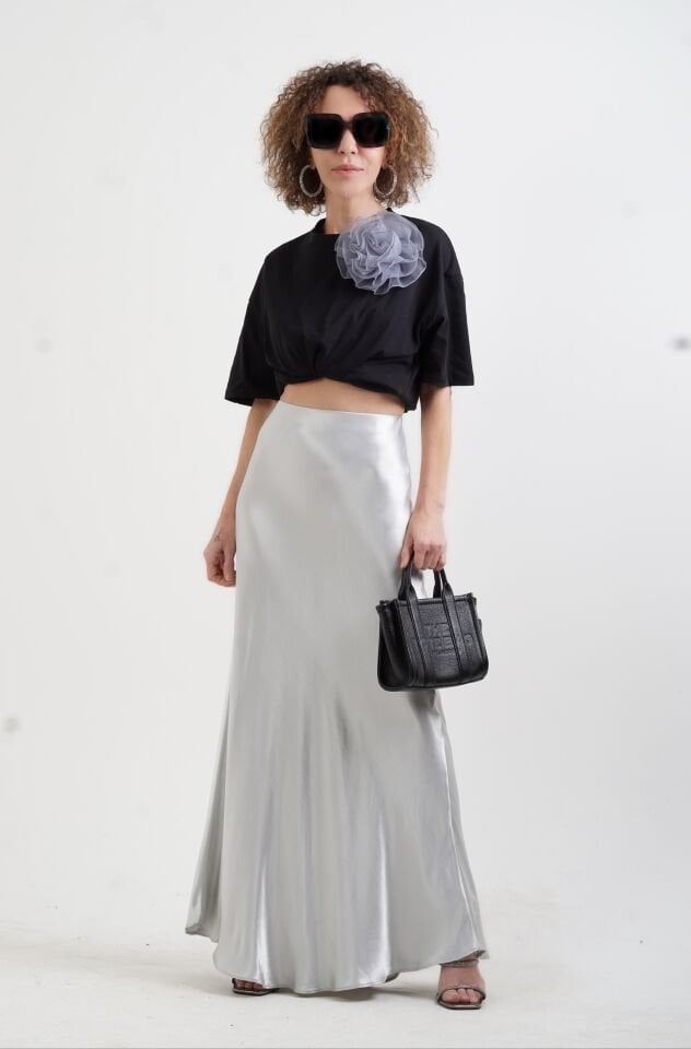 Siyah Fiona Oversize Tshirt