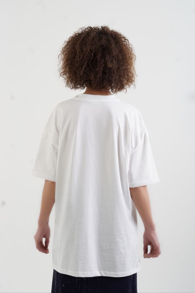 Ekru Fiona Oversize Tshirt