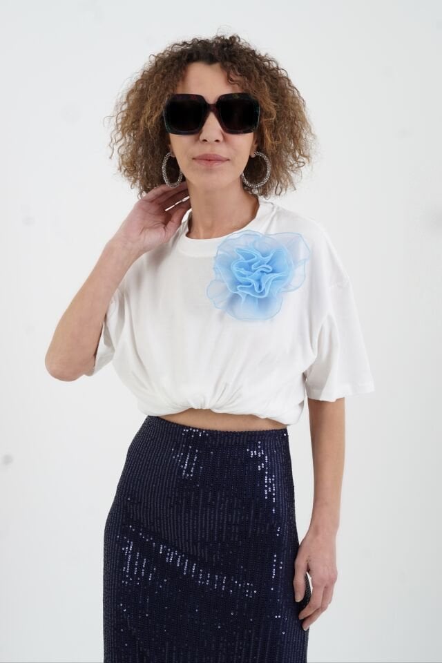 Ekru Fiona Oversize Tshirt