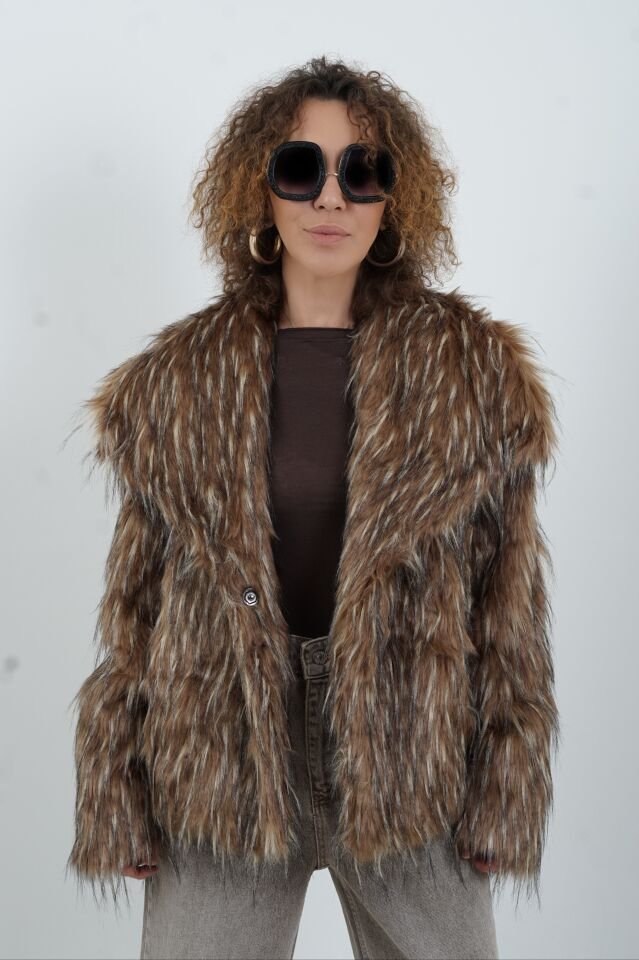 Kahve Kayık Yaka Modal Kaşmir Bluz