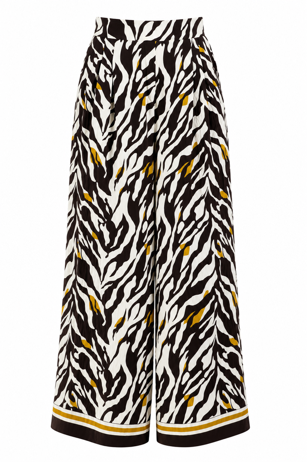 Kahve Zebra Desen Bol Paça Pantolon