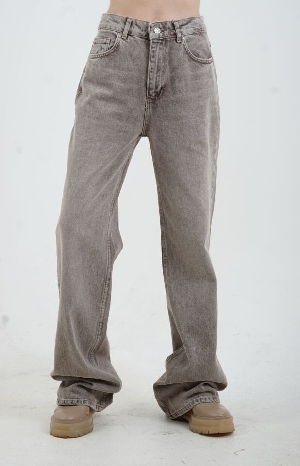 Kahve Kar Yıkama Denim Pantolon