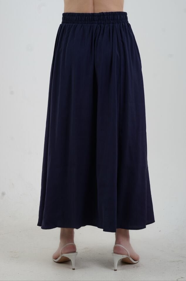 Lacivert Tensel Uzun Etek