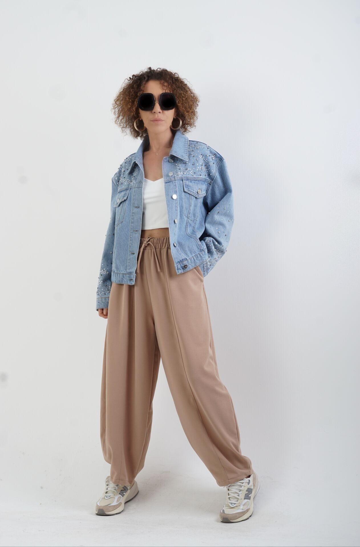 Camel Krep Şalvar Pantolon