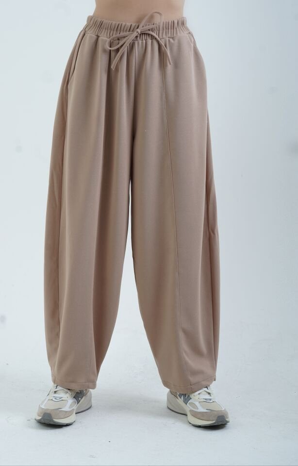 Camel Krep Şalvar Pantolon