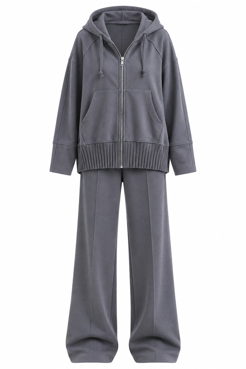 Füme Fermuarlı Modal Sweatshirt Pantolon Takım