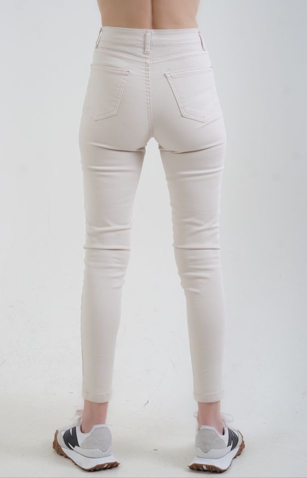 Bej Skinny Pantolon
