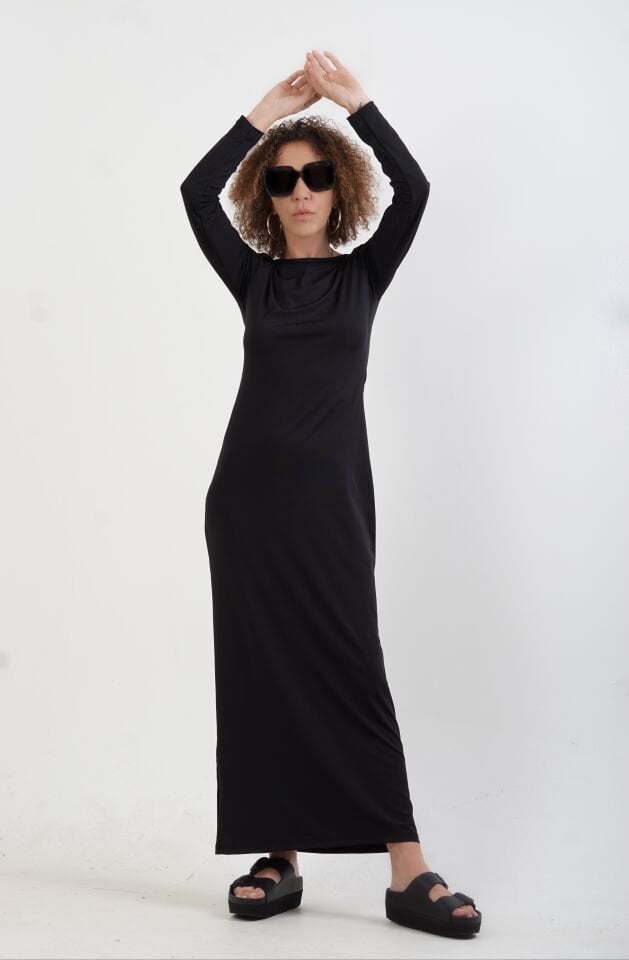 Siyah Paris Maxi Elbise