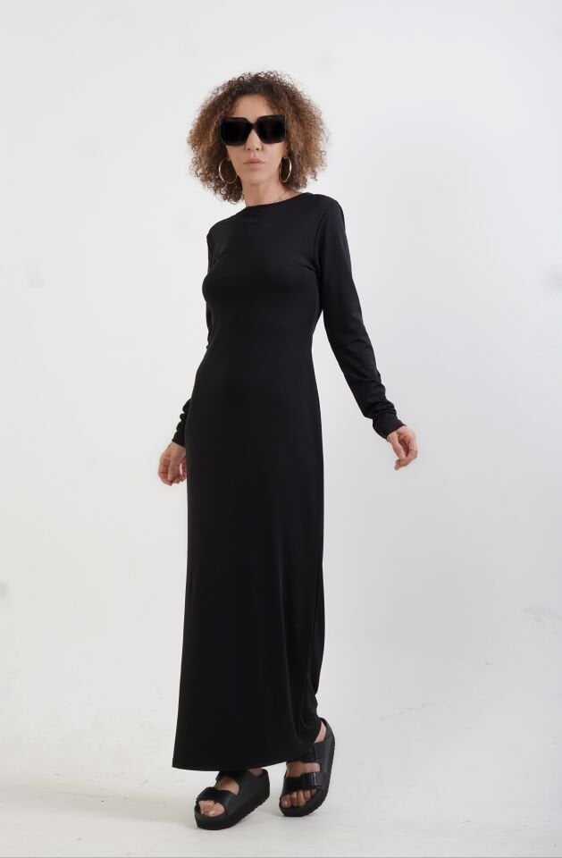 Siyah Paris Maxi Elbise
