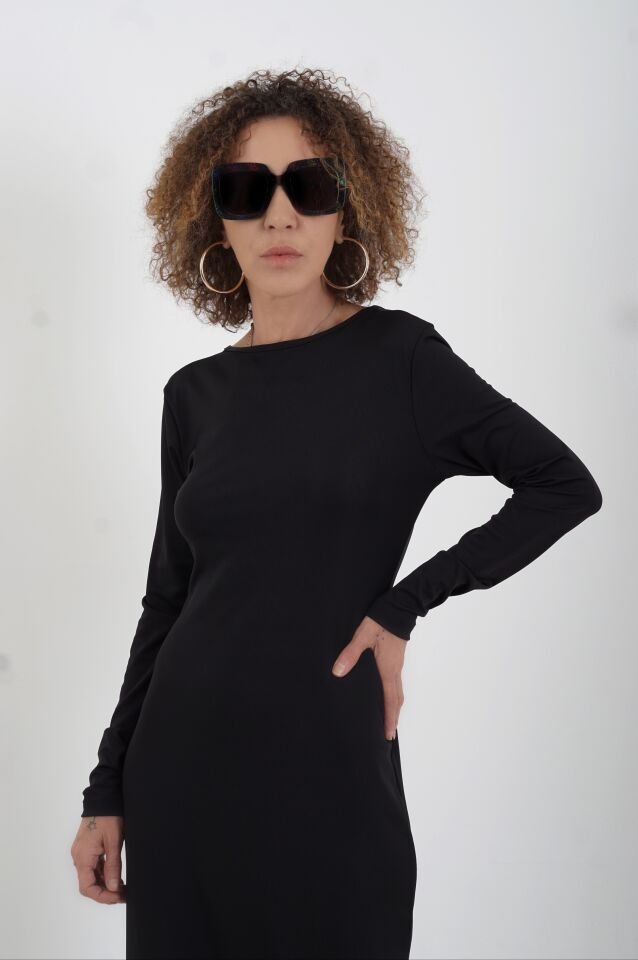 Siyah Paris Maxi Elbise