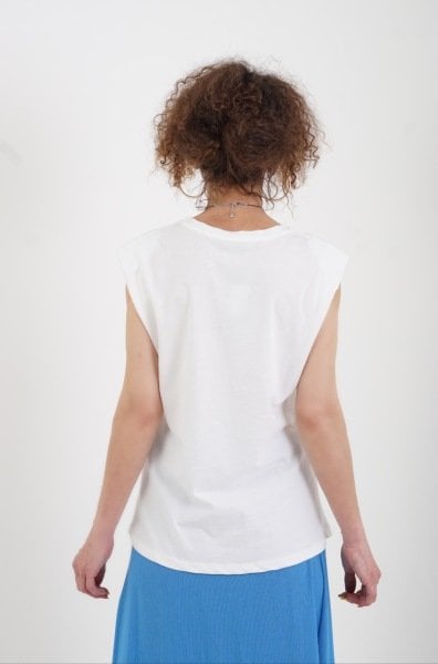 İndigo  Kız Baskılı Kolsuz Vatkalı Tshirt