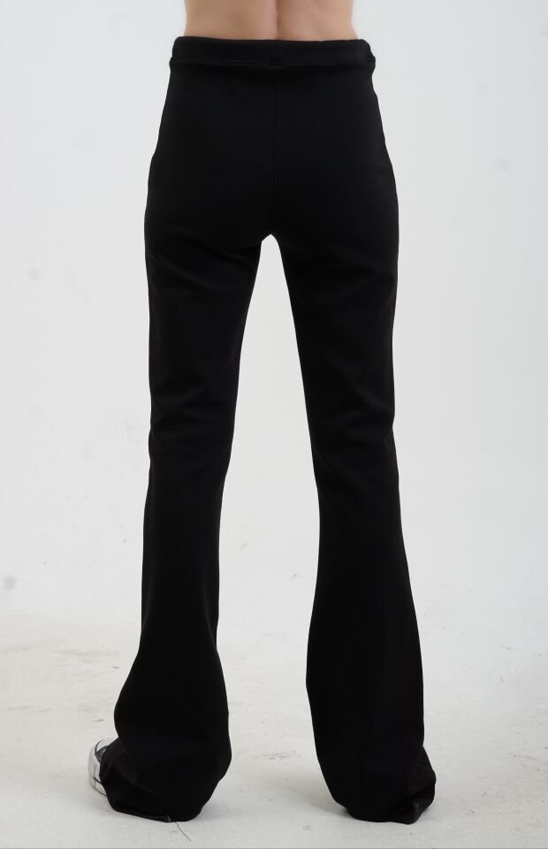 Siyah Kısa Kollu Oversize Tshirt Dikiş Detaylı Pantolon Takım