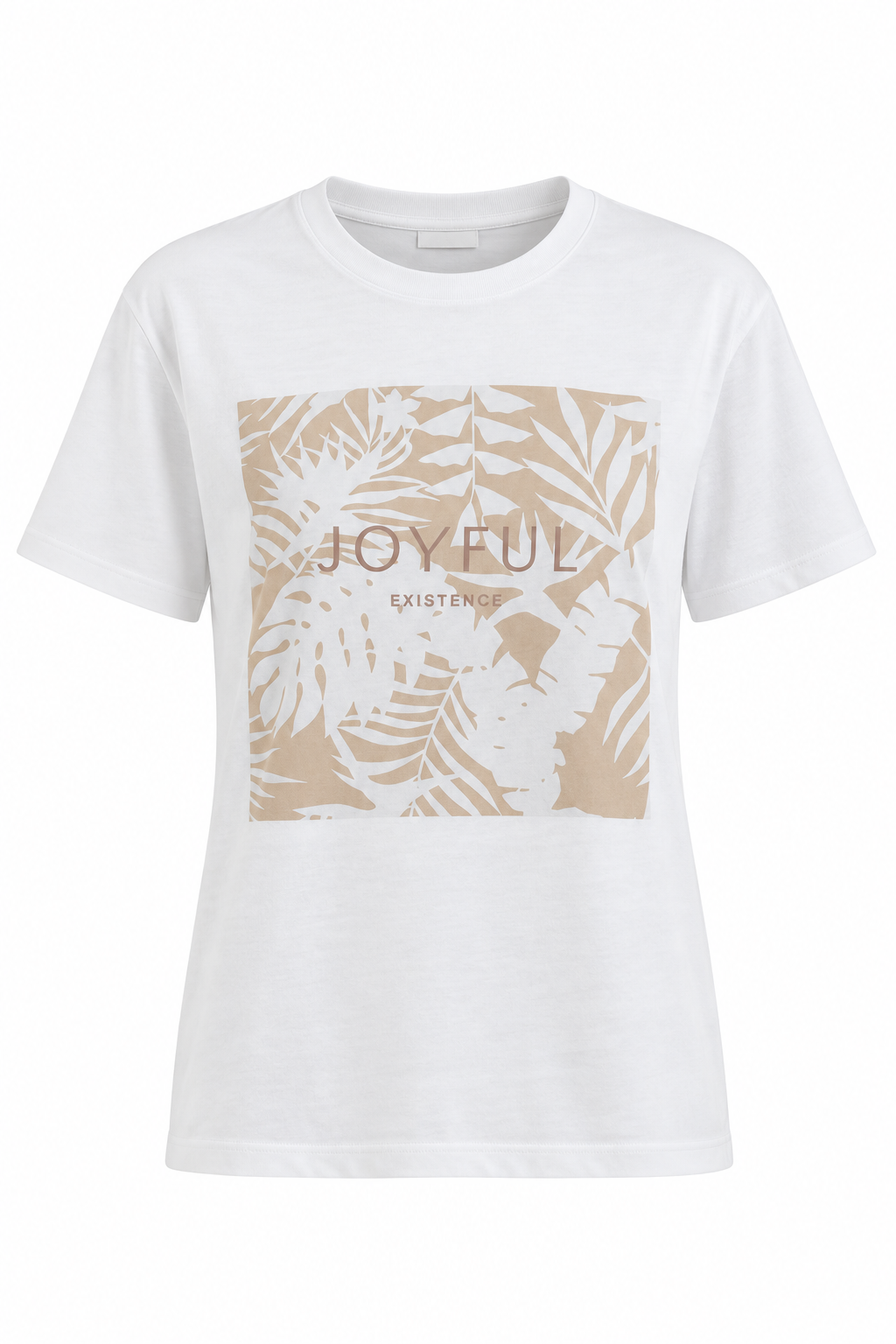 Ekru Bej Joyful Baskılı Tshirt