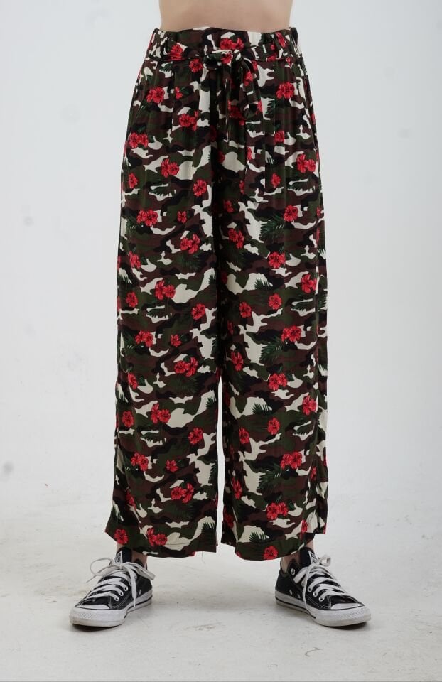 Floral Kamuflaj Desenli Pantolon