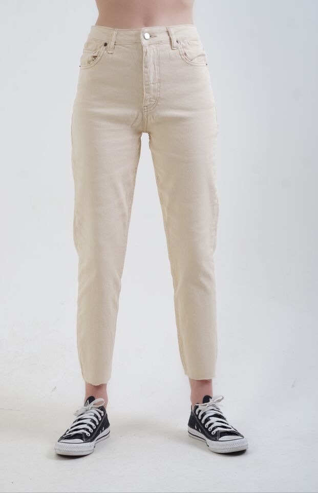 Bej Boyfit Jean Pantolon