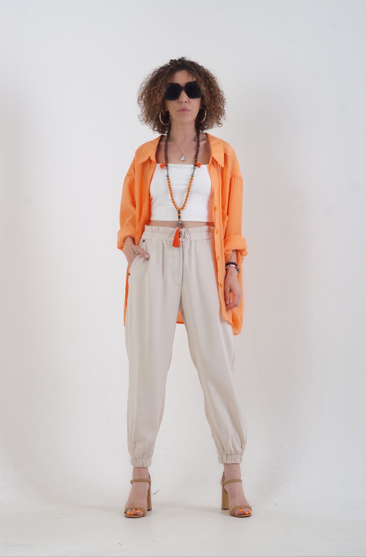 Taş Bel Ve Paça Lastikli Pantolon