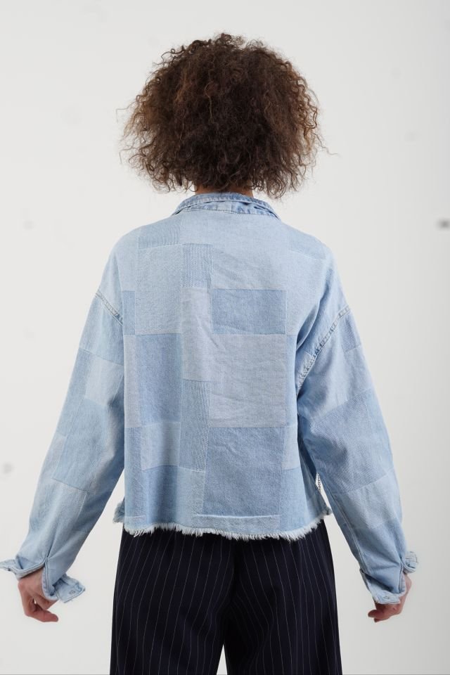 Mavi Zincir Detaylı Denim Ceket