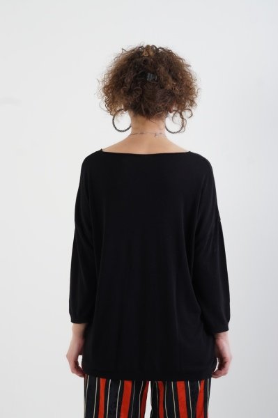 Truvakar Kollu Triko Kazak SİYAH - STN