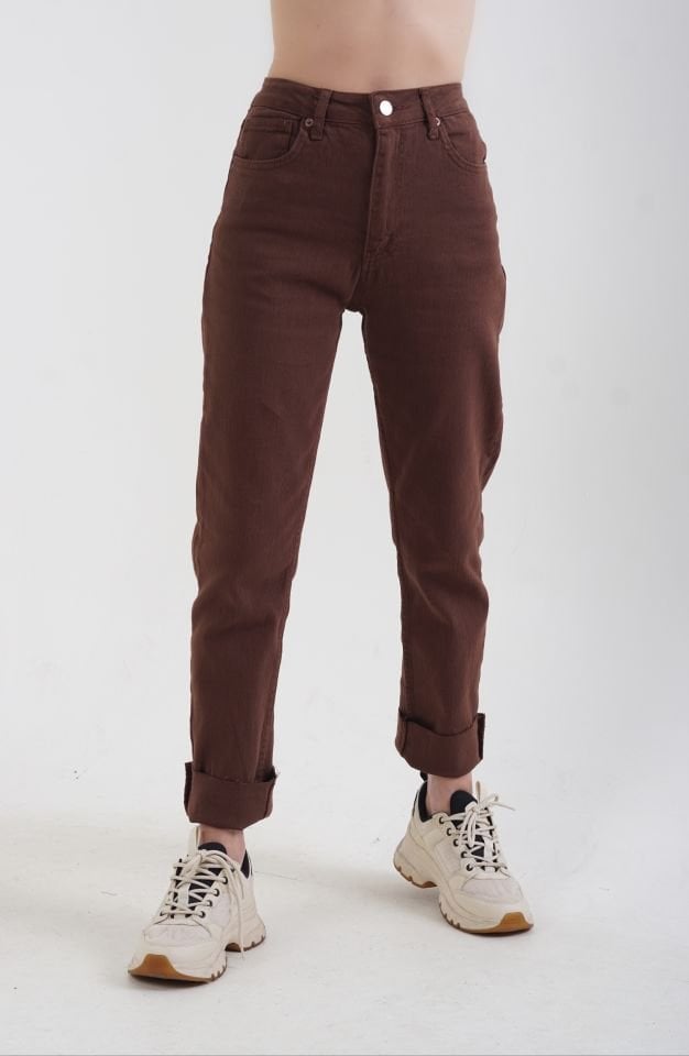 Kahverengi Boyfit Jean Pantolon
