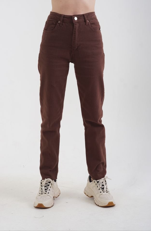 Kahverengi Boyfit Jean Pantolon